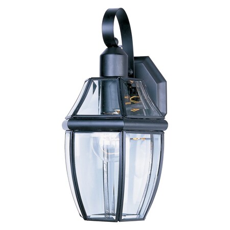 Maxim One Light Black Clear Glass Wall Lantern 4011CLBK